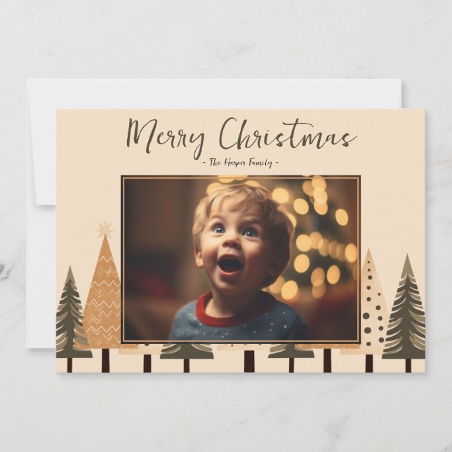 Cartes Pour Fêtes Annuelles Fête de Noël Neutre Forêt d'hiver (Devant)