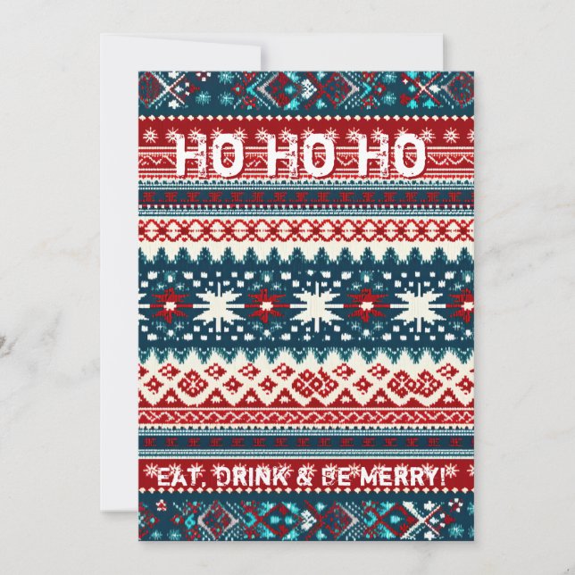Cartes Pour Fêtes Annuelles Fête de Noël Pull Ugly Party (Devant)