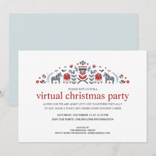 Cartes Pour Fêtes Annuelles Fête de Noël Virtuelle Cheval de Dala de l'Art Pop