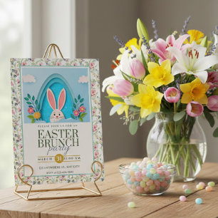 Cartes Pour Fêtes Annuelles Fête de Pâques Brunch - Style 3D