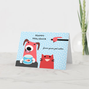 Cartes Pour Fêtes Annuelles Fête de Pet Sitter