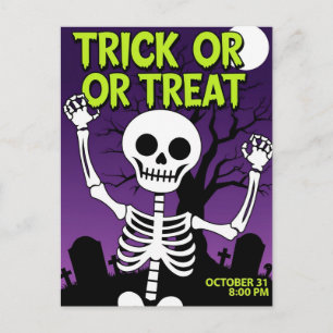 Cartes Pour Fêtes Annuelles Fête déguisée squelette drôle Halloween