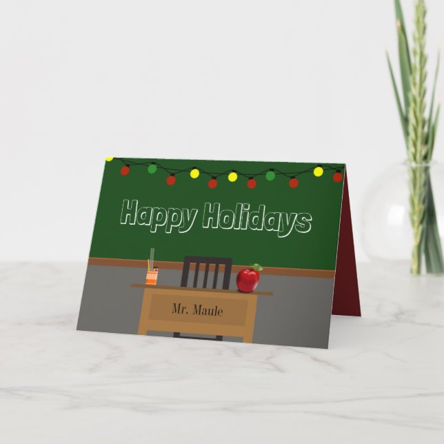 Cartes Pour Fêtes Annuelles Fête d'enseignant personnalisée avec lumières (Devant)