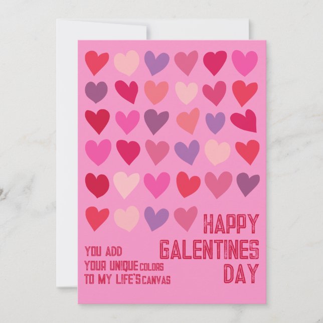 Cartes Pour Fêtes Annuelles Fête des Galentines Amis uniques Coeurs rouges ros (Devant)