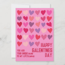 Fête des Galentines Amis uniques Coeurs rouges ros