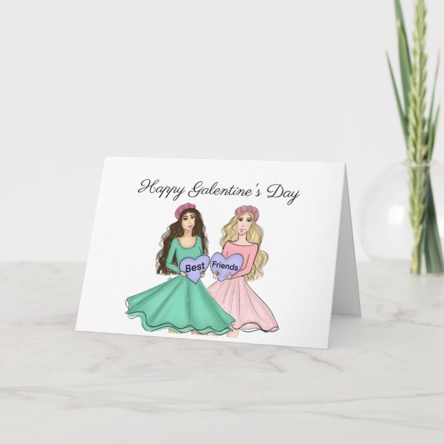 Cartes Pour Fêtes Annuelles Fête des meilleurs amis Galantine (Devant)