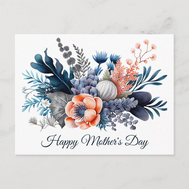 Cartes Pour Fêtes Annuelles Fête des mères aquarelle florale (Devant)