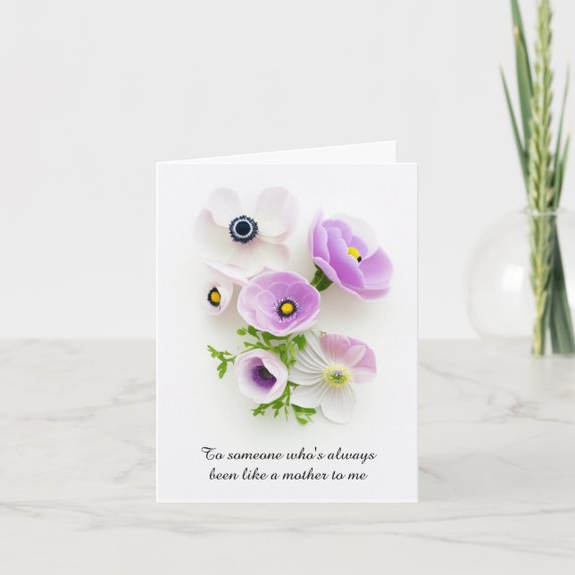 Cartes Pour Fêtes Annuelles Fête des mères aux anémones rose et blanc (Devant)