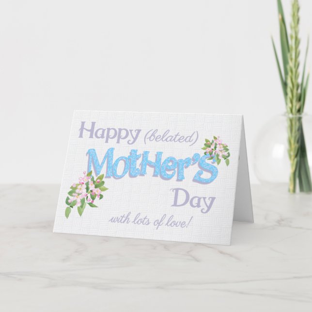 Cartes Pour Fêtes Annuelles Fête des Mères Belated avec Apple Blossom Card (Devant)