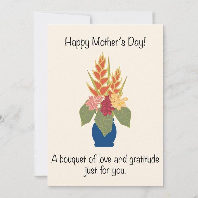 Cartes Pour Fêtes Annuelles Fête des mères Bouquet tropical (Devant)