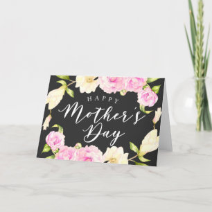 Cartes Pour Fêtes Annuelles Fête des mères de fleurs blanches roses