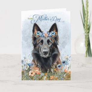 Cartes Pour Fêtes Annuelles Fête des Mères du Fleur sauvage de chien Tervuren