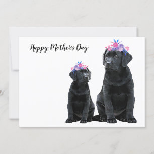 Cartes Pour Fêtes Annuelles Fête des mères du Labrador noir - mignonne maman c