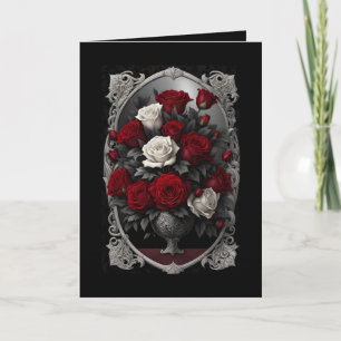 Cartes Pour Fêtes Annuelles Fête des mères gothiques Roses rouges et blanches