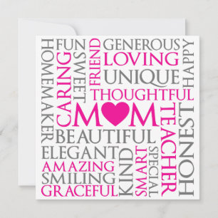 Cartes Pour Fêtes Annuelles Fête des mères Maman Amour Hommage