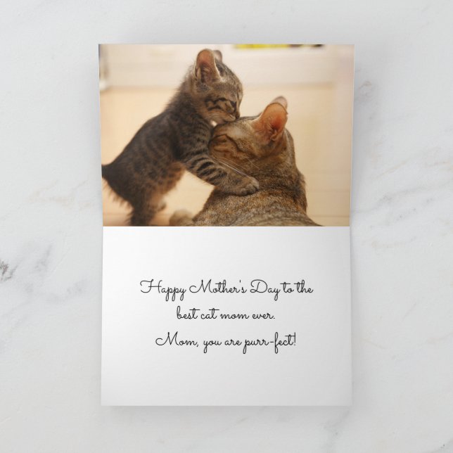 Cartes Pour Fêtes Annuelles Fête des Mères Meilleur Chat Maman Jamais - (Intérieur)