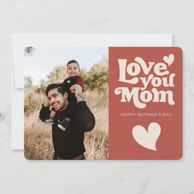 Cartes Pour Fêtes Annuelles Fête des Mères Mignonne Retro (Devant)