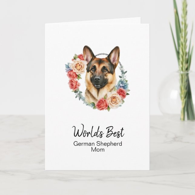 Cartes Pour Fêtes Annuelles Fête des mères personnalisée Maman Chien Berger Al (Devant)