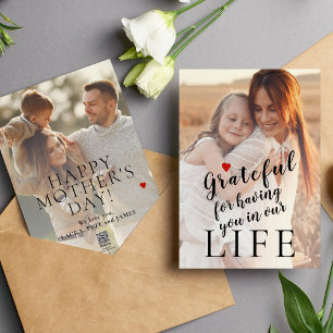 Cartes Pour Fêtes Annuelles Fête des mères personnalisées 2 photos et texte