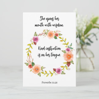 Cartes Pour Fêtes Annuelles Fête des Mères Proverbes Écriture Florale Aquarell