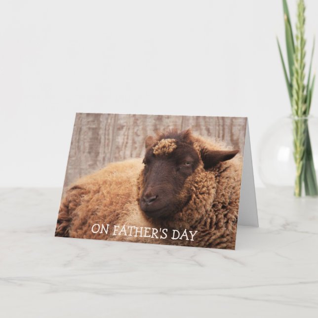 Cartes Pour Fêtes Annuelles Fête des pères de mouton relaxante (Devant)