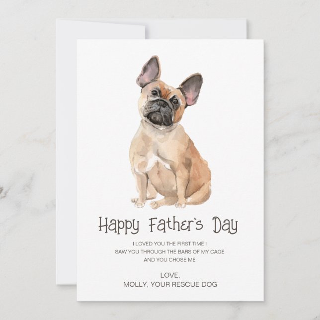 Cartes Pour Fêtes Annuelles Fête des pères de peinture de chien (Devant)