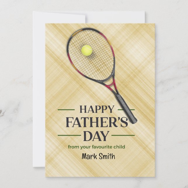 Cartes Pour Fêtes Annuelles Fête des pères de tennis (Devant)
