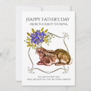 Cartes Pour Fêtes Annuelles Fête des pères De Votre Lapin En Blanc