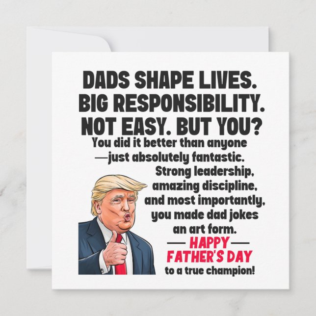 Cartes Pour Fêtes Annuelles Fête des pères Donald Trump (Devant)