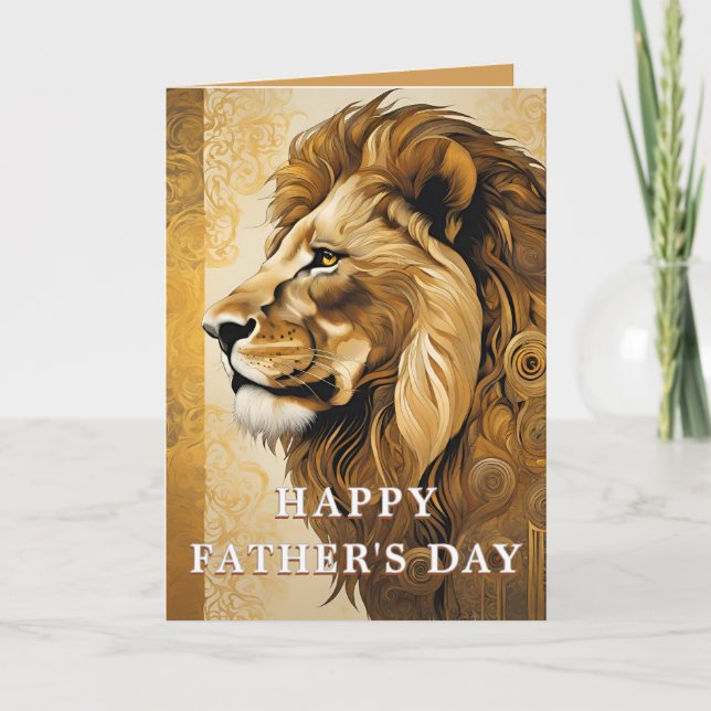 Cartes Pour Fêtes Annuelles Fête des pères drôle de lion (Devant)