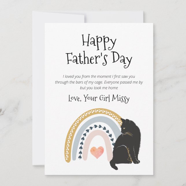 Cartes Pour Fêtes Annuelles Fête des pères Du Chat (Devant)
