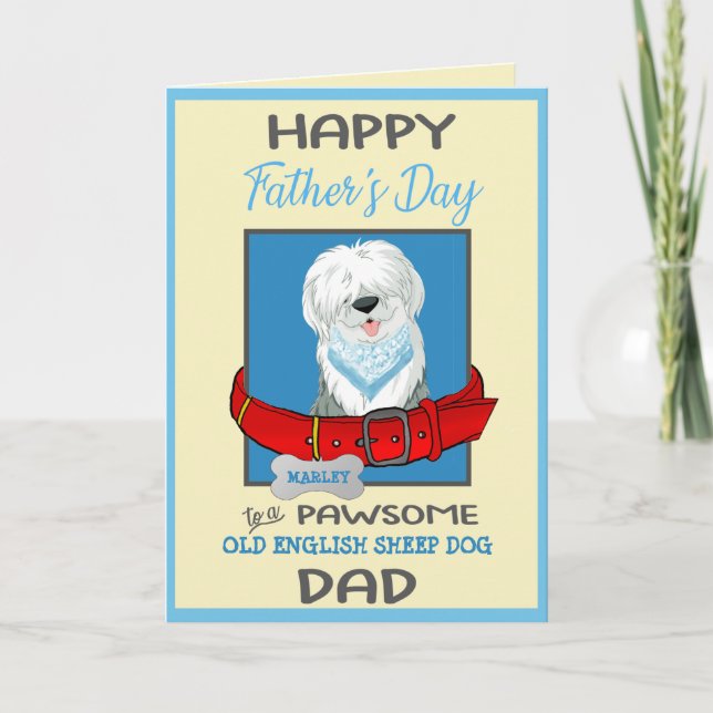 Cartes Pour Fêtes Annuelles Fête des pères Personnalisé Vieux Anglais Chien Mo (Devant)