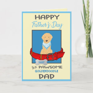 Cartes Pour Fêtes Annuelles Fête des pères personnalisée du chien Goldendoodle