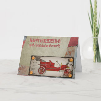Cartes Pour Fêtes Annuelles Fête des pères rouge classique vintage