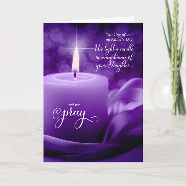 Cartes Pour Fêtes Annuelles Fête des pères violette : souvenir d'un enfant (Devant)