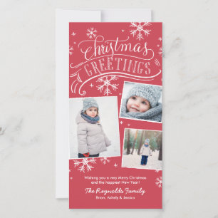 Cartes Pour Fêtes Annuelles Fête des voeux de Noël 3 photos Fête des flocs de 