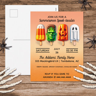 Cartes Pour Fêtes Annuelles Fête d'été d'Halloween Spooktacular de Summerween