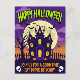 Cartes Pour Fêtes Annuelles Fête d'Halloween Mangez Buvez Soyez Effrayant