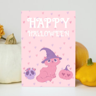 Cartes Pour Fêtes Annuelles Fête d'Halloween rose mignonne 