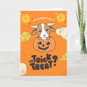 Cartes Pour Fêtes Annuelles Fête d'Halloween Tour de Traitement ou Gâteau Chèv