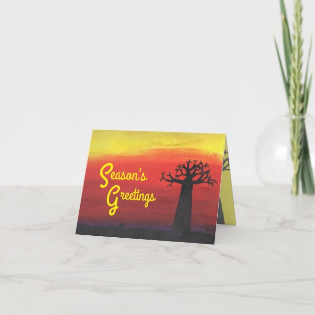 Cartes Pour Fêtes Annuelles Fête du coucher de soleil du baobab (Devant)