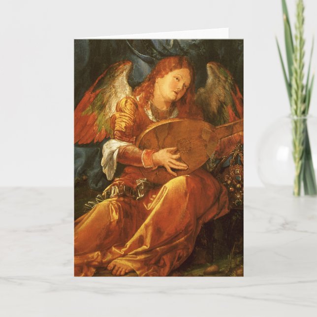 Cartes Pour Fêtes Annuelles Fête du Rose Garlands Angel par Albrecht Durer (Devant)