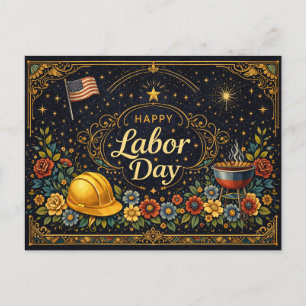 Cartes Pour Fêtes Annuelles Fête du Travail Élégante Vintage