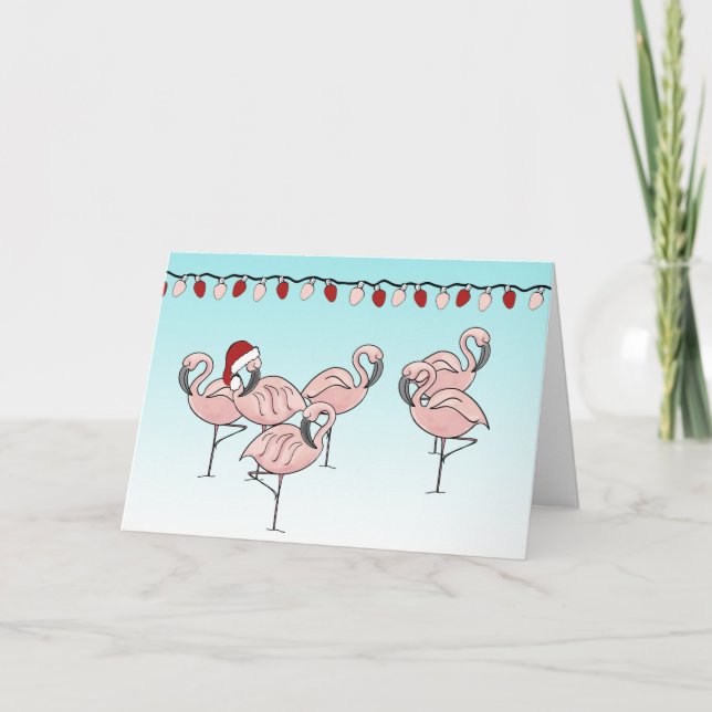 Cartes Pour Fêtes Annuelles Fête Flamant rose (Devant)