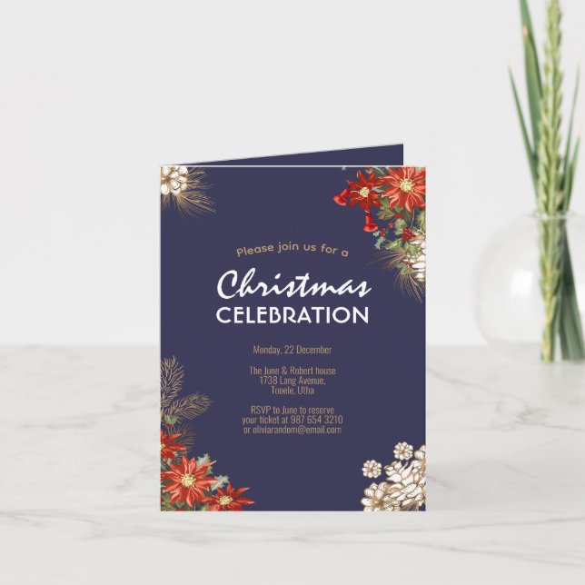 Cartes Pour Fêtes Annuelles fête florale de Noël (Devant)
