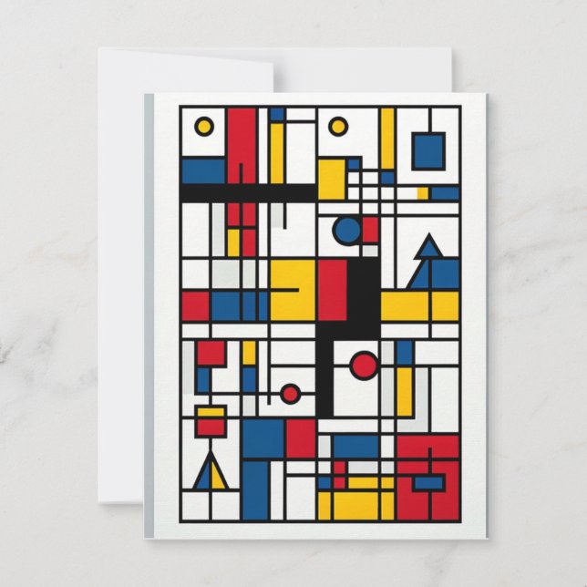 Cartes Pour Fêtes Annuelles Fête géométrique : Noël néoplastique (Devant)