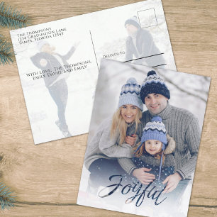 Cartes Pour Fêtes Annuelles Fête Joyeuse Marine Blue Snowflake Hiver 2 Photo