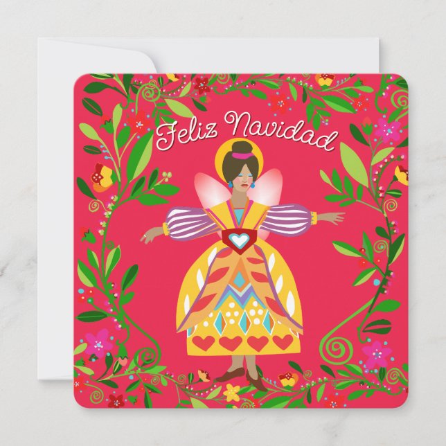 Cartes Pour Fêtes Annuelles Fête Moderne Ange Folklorique Espagnol Plat (Devant)