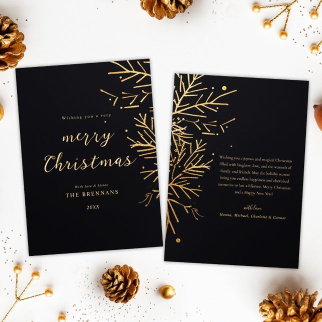 Cartes Pour Fêtes Annuelles Fête Noire Elegant de Noël (Créateur téléchargé)