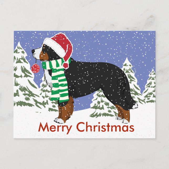 Cartes Pour Fêtes Annuelles Fêtes Bernese Mountain Dog Noël (Devant)